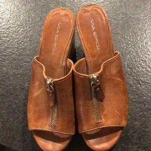 Via Spiga Leather Clogs
